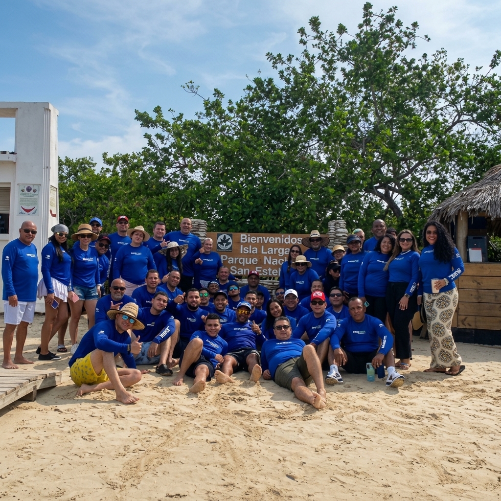 Equipo de Ironflex Group en la jornada de voluntariado en Isla Larga